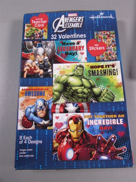 4 NEW BOXES OF AVENGERS VALENTINES DAY CARDS - 32 COUNT X 4