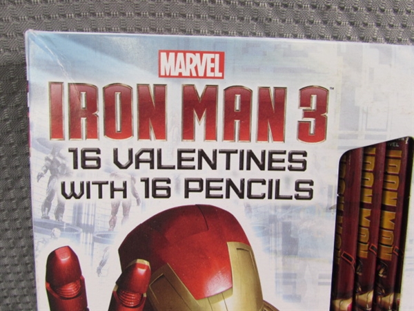 4 NEW BOXES OF VALENTINES DAY CARDS - IRON MAN 3 (3) & SPIDERMAN (1)