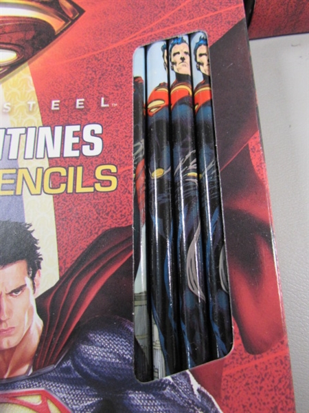 4 NEW BOXES OF SUPERMAN VALENTINES DAY CARDS WITH PENCILS - 16 COUNT X 4