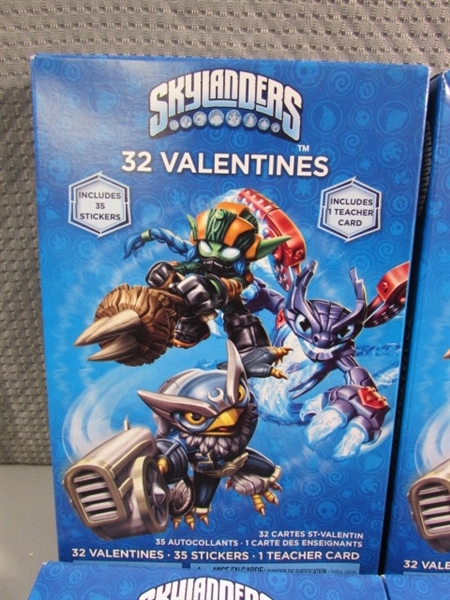 4 NEW BOXES OF SKYLANDERS VALENTINES DAY CARDS W/STICKERS - 32 COUNT X 4