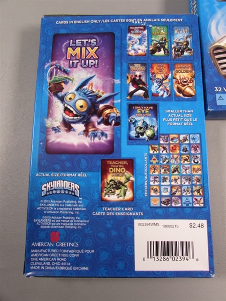 4 NEW BOXES OF SKYLANDERS VALENTINES DAY CARDS W/STICKERS - 32 COUNT X 4