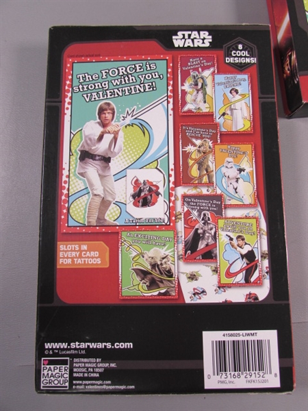 4 NEW BOXES OF STAR WARS VALENTINES DAY CARDS W/TATTOOS - 32 COUNT X 4