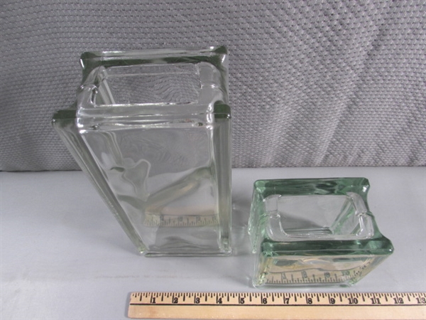 ASSORTED CLEAR GLASS VASES