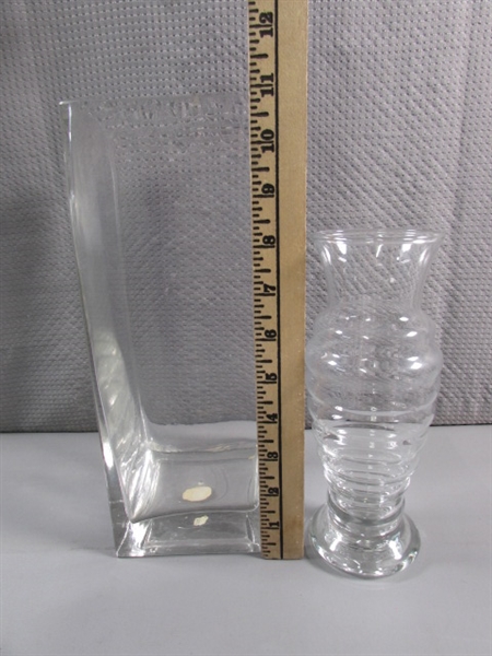 ASSORTED CLEAR GLASS VASES