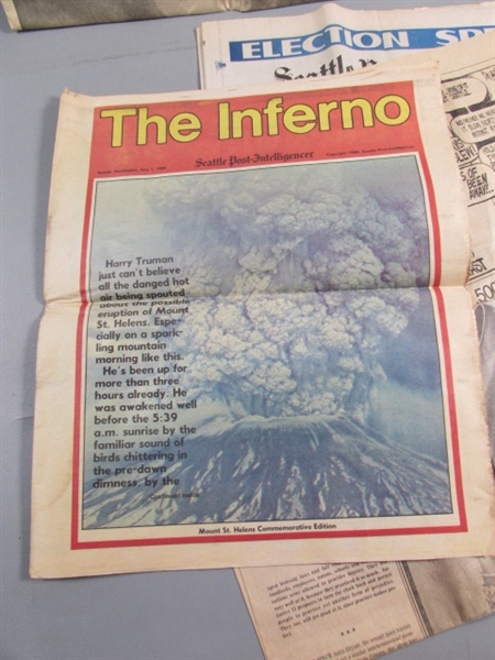 VINTAGE 1980 MT ST HELENS ERUPTION NEWSPAPERS & OTHERS