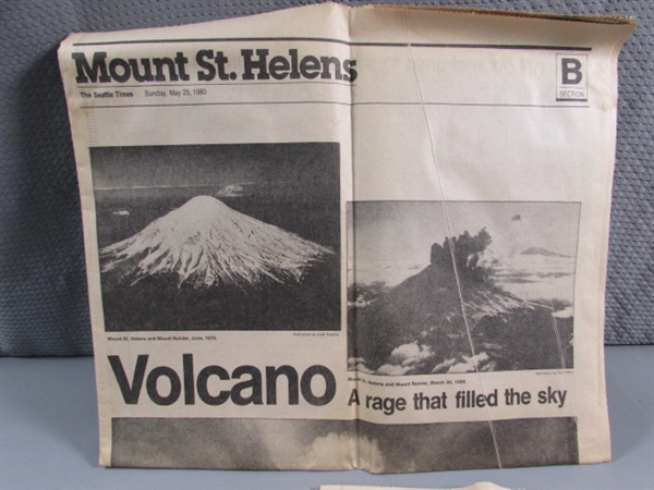 VINTAGE 1980 MT ST HELENS ERUPTION NEWSPAPERS & OTHERS