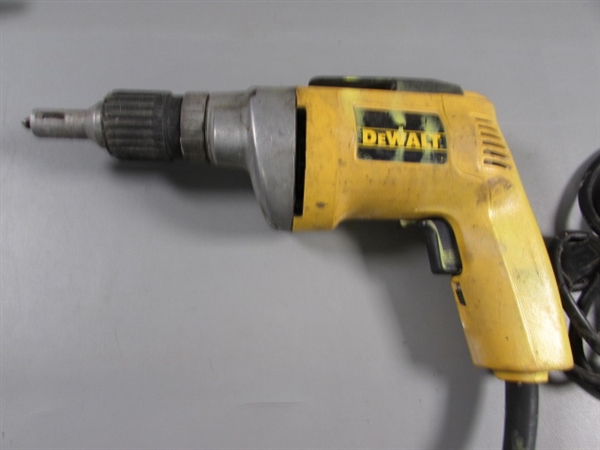 2 DEWALT ELECTRIC DRYWALL SCREWDRIVERS - BOTH WORK