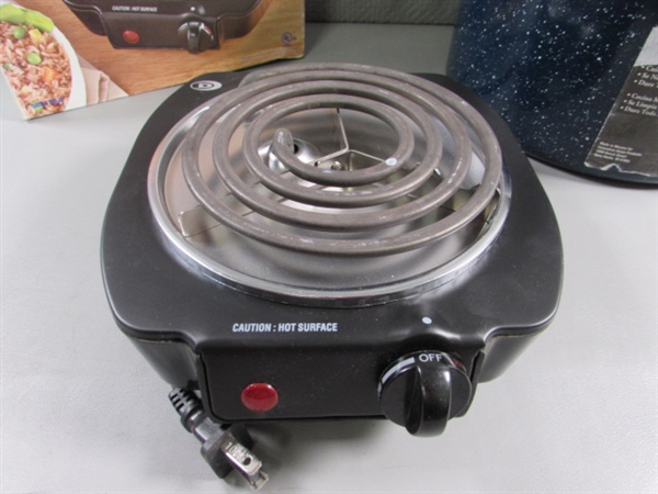 ELECTRIC BURNER & 7.5 QT STOCKPOT