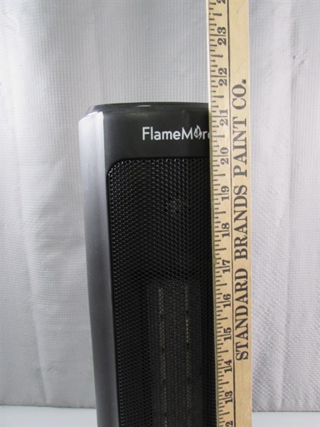 FLAMEMORE ELECTRIC TOWER HEATER W/FAN & REMOTE