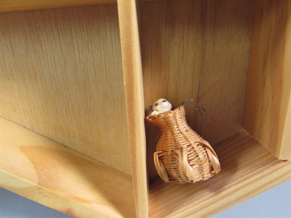 DISPLAY CABINET WITH THIMBLES & OTHER MINI NIC-NACS