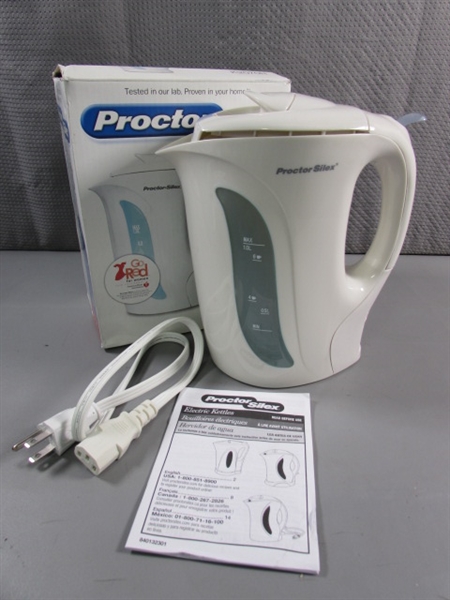 PROCTOR SILEX ELECTRIC KETTLE & MUGS