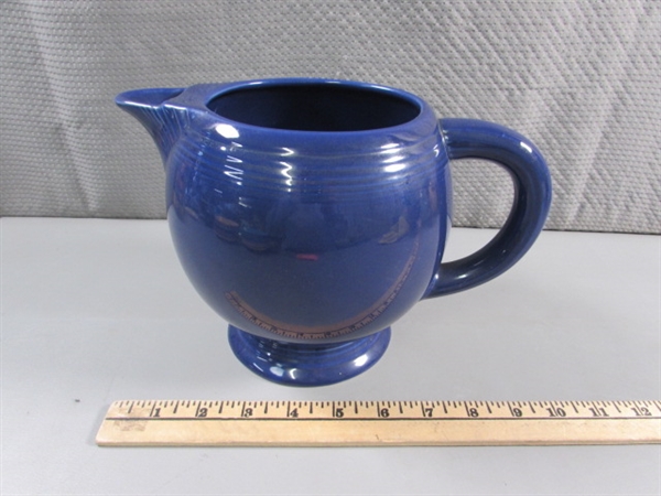 VINTAGE FIESTAWARE ICE LIP COBALT PITCHER