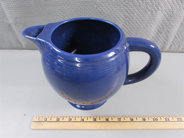 VINTAGE FIESTAWARE ICE LIP COBALT PITCHER