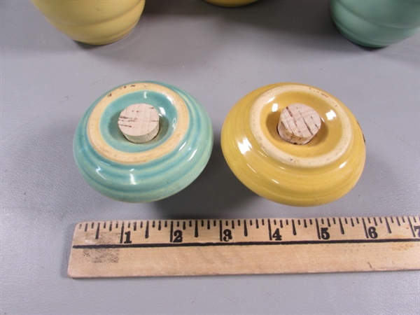 SMALL BAUER BOWLS & SALT & PEPPER SHAKERS