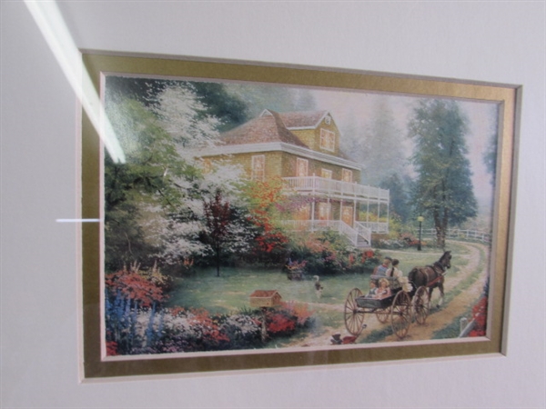 FRAMED TRIO OF THOMAS KINKADE PRINTS