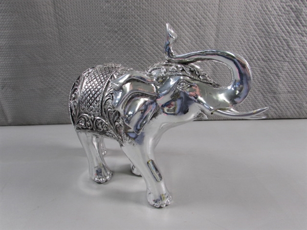 CHROME PLATED ELEPHANT STATUE