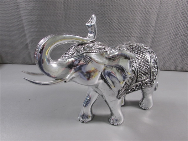 CHROME PLATED ELEPHANT STATUE