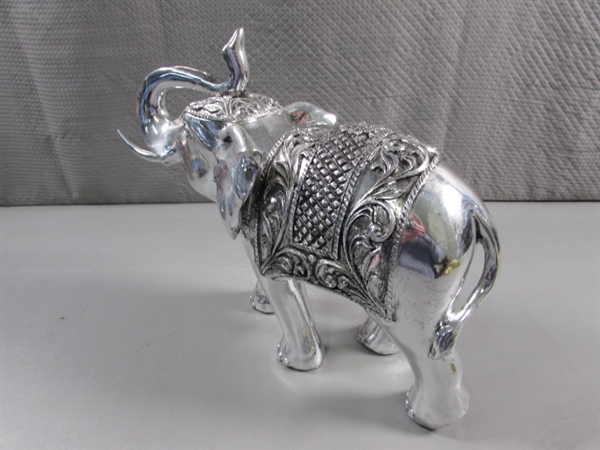 CHROME PLATED ELEPHANT STATUE