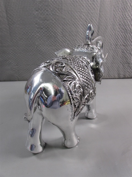 CHROME PLATED ELEPHANT STATUE