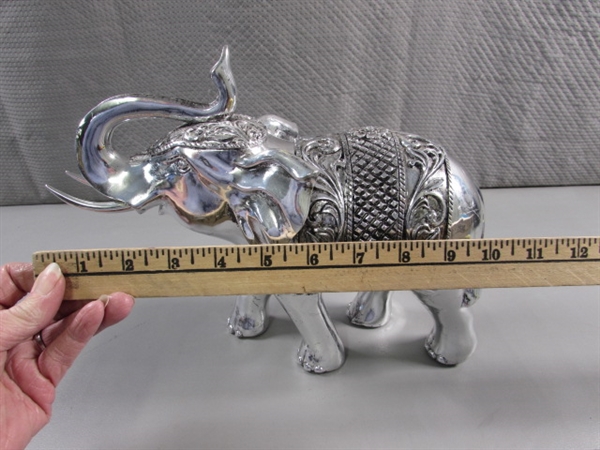 CHROME PLATED ELEPHANT STATUE