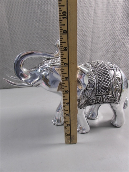 CHROME PLATED ELEPHANT STATUE