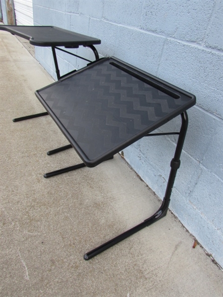 2 ADJUSTABLE FOLDING TABLE-MATE TABLES