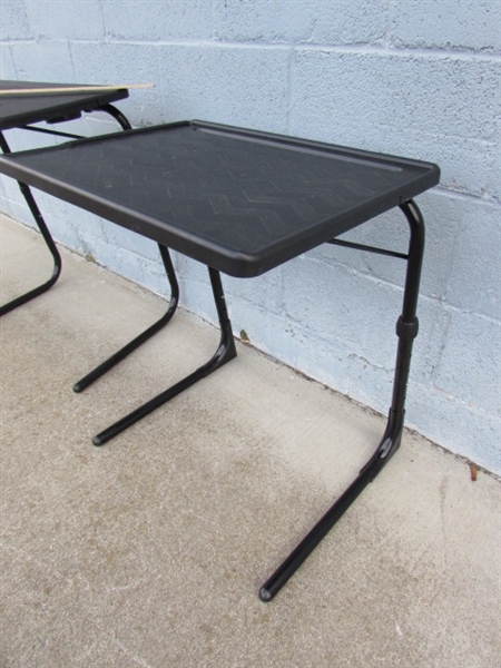 2 ADJUSTABLE FOLDING TABLE-MATE TABLES