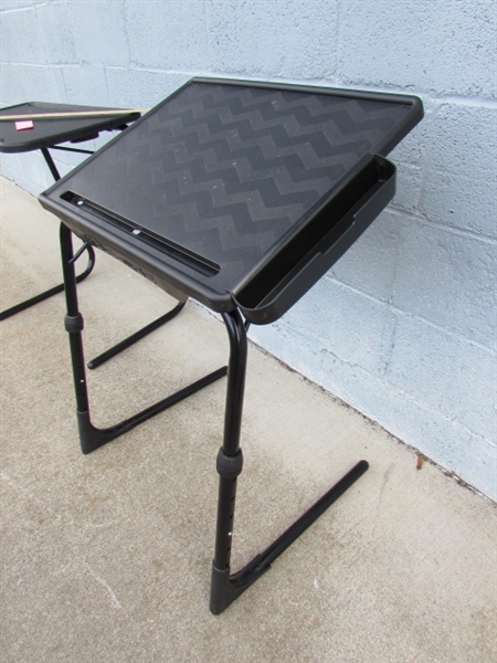 2 ADJUSTABLE FOLDING TABLE-MATE TABLES