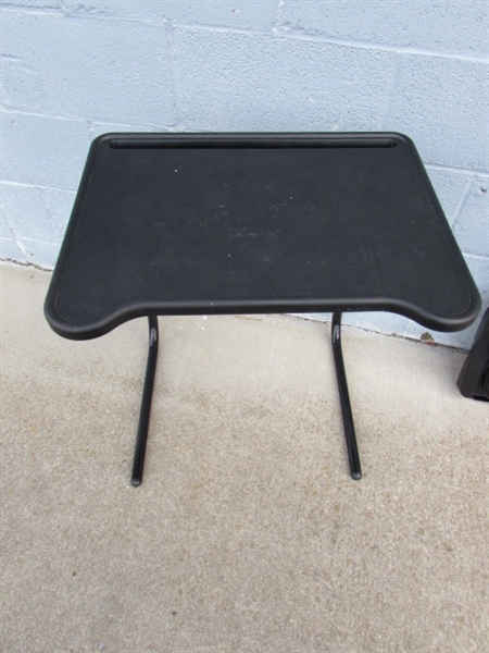 2 ADJUSTABLE FOLDING TABLE-MATE TABLES