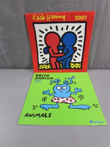 2 KEITH HARING PRINTS, 2 CALENDARS & A TOP