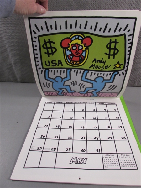 2 KEITH HARING PRINTS, 2 CALENDARS & A TOP