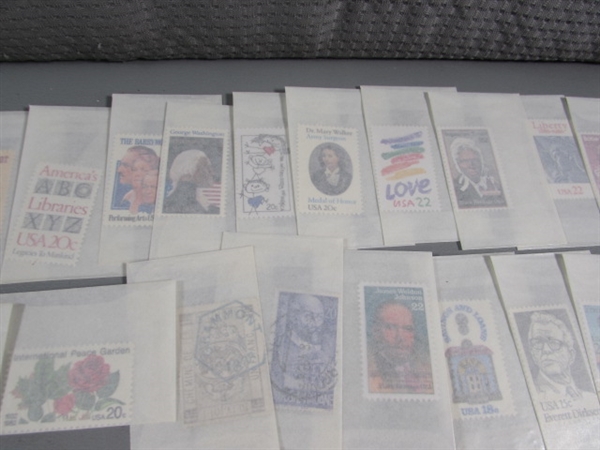 MIXED LOT OF POSTAGE STAMP SINGLES IN GLASSINE ENVELOPES #1