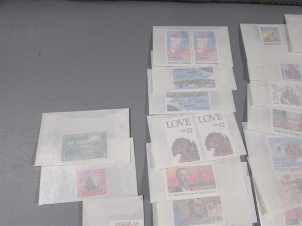 MIXED LOT OF POSTAGE STAMP SINGLES IN GLASSINE ENVELOPES #2