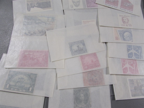 MIXED LOT OF POSTAGE STAMP SINGLES IN GLASSINE ENVELOPES #2