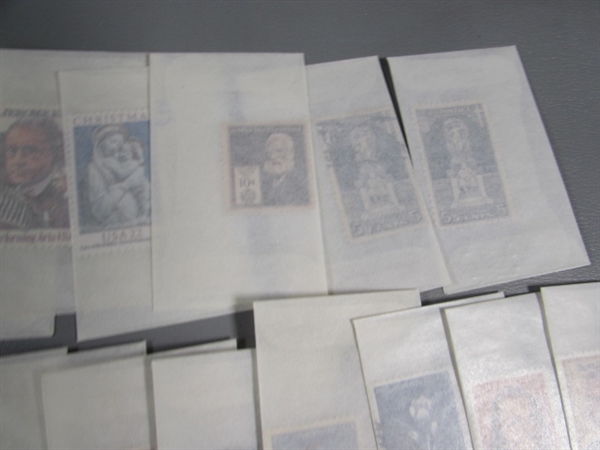 MIXED LOT OF POSTAGE STAMP SINGLES IN GLASSINE ENVELOPES #2