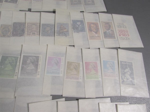 MIXED LOT OF POSTAGE STAMP SINGLES IN GLASSINE ENVELOPES #2