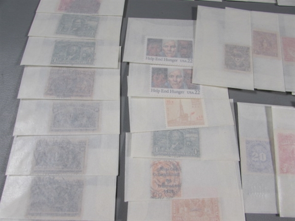 MIXED LOT OF POSTAGE STAMP SINGLES IN GLASSINE ENVELOPES #3