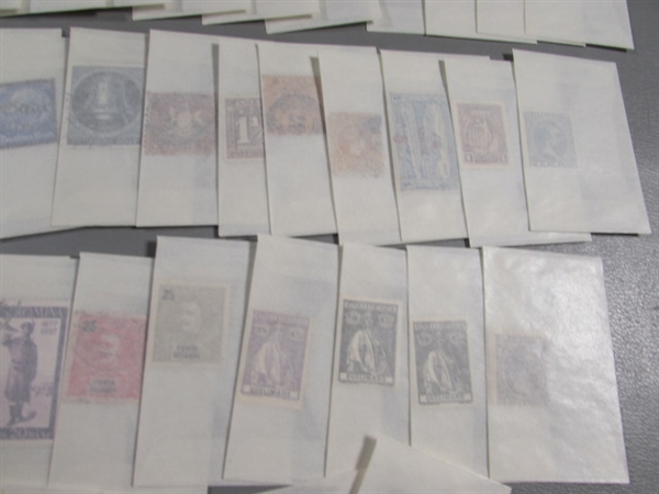 MIXED LOT OF POSTAGE STAMP SINGLES IN GLASSINE ENVELOPES #3