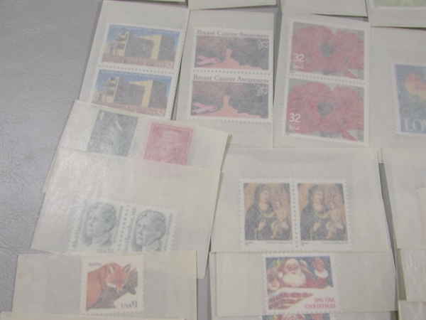 MIXED LOT OF POSTAGE STAMP DOUBLES & SINGLES IN GLASSINE ENVELOPES #5