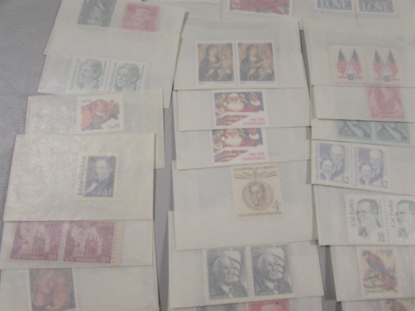 MIXED LOT OF POSTAGE STAMP DOUBLES & SINGLES IN GLASSINE ENVELOPES #5