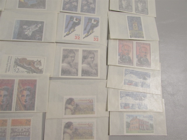 MIXED LOT OF POSTAGE STAMP DOUBLES & SINGLES IN GLASSINE ENVELOPES #5