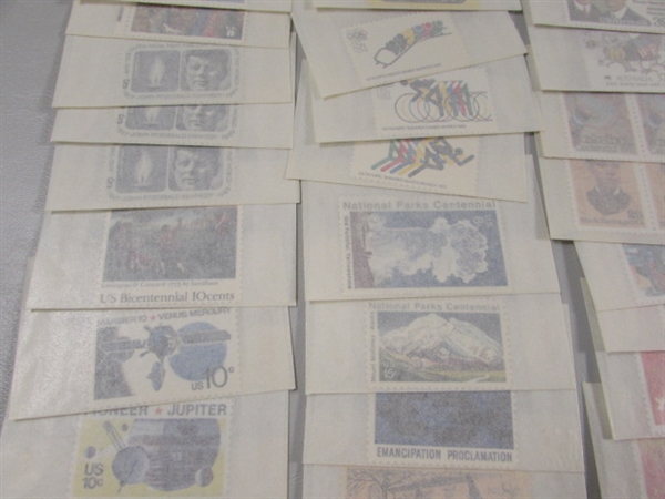 MIXED LOT OF POSTAGE STAMP DOUBLES & SINGLES IN GLASSINE ENVELOPES #7