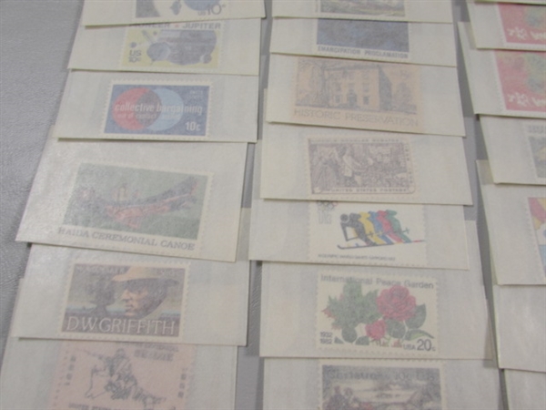 MIXED LOT OF POSTAGE STAMP DOUBLES & SINGLES IN GLASSINE ENVELOPES #7