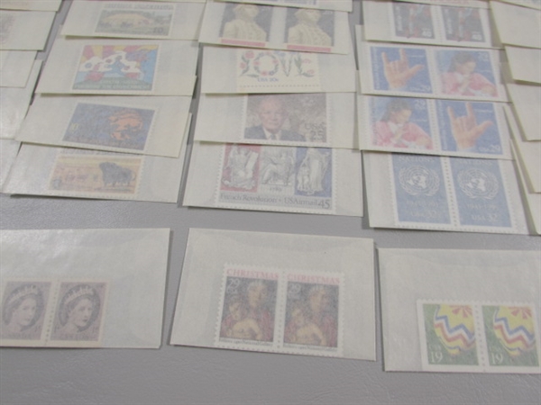 MIXED LOT OF POSTAGE STAMP DOUBLES & SINGLES IN GLASSINE ENVELOPES #7