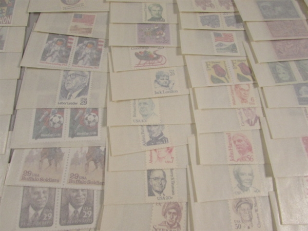 MIXED LOT OF POSTAGE STAMP DOUBLES & SINGLES IN GLASSINE ENVELOPES #7