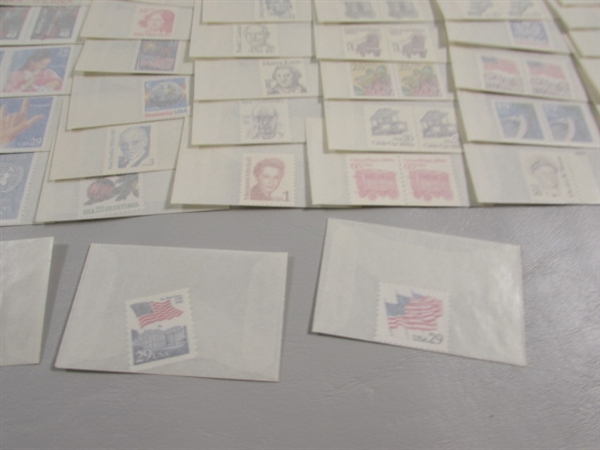 MIXED LOT OF POSTAGE STAMP DOUBLES & SINGLES IN GLASSINE ENVELOPES #7