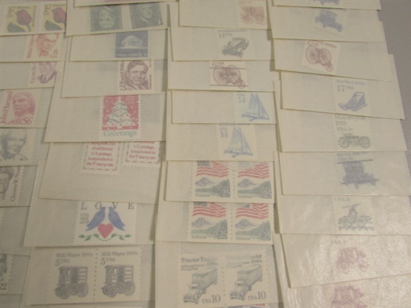 MIXED LOT OF POSTAGE STAMP DOUBLES & SINGLES IN GLASSINE ENVELOPES #7