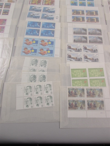 MIXED LOT OF US POSTAGE STAMP PLATE BLOCKS IN GLASSINE ENVELOPES ASST DENOMINATIONS #1