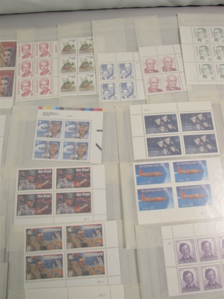 MIXED LOT OF US POSTAGE STAMP PLATE BLOCKS IN GLASSINE ENVELOPES ASST DENOMINATIONS #1