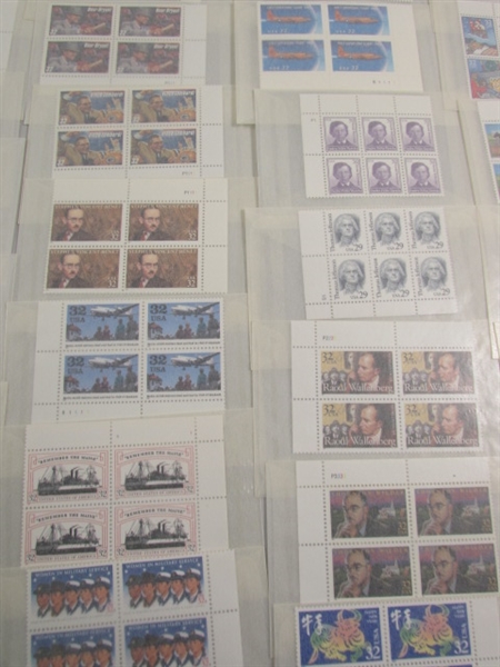 MIXED LOT OF US POSTAGE STAMP PLATE BLOCKS IN GLASSINE ENVELOPES ASST DENOMINATIONS #1